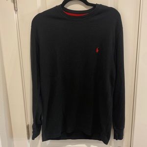 Black Polo Long Sleeve Sleepwear